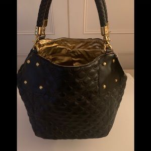 Big Buddha Quilted Black Bucket Bag